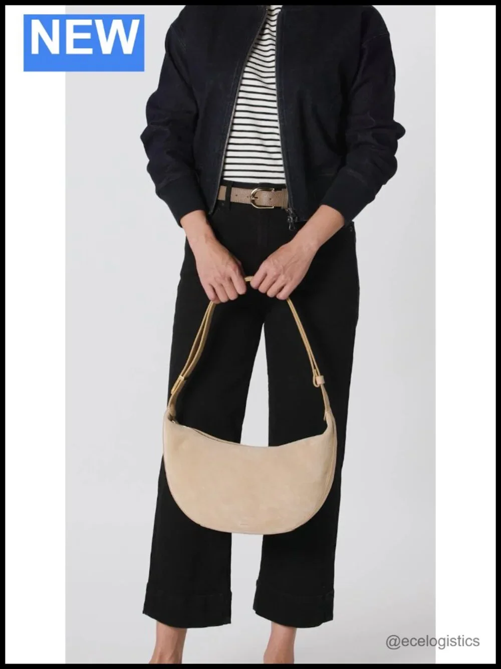 Leather Hobo Shoulder Bag with Zipper | Small Eris Style